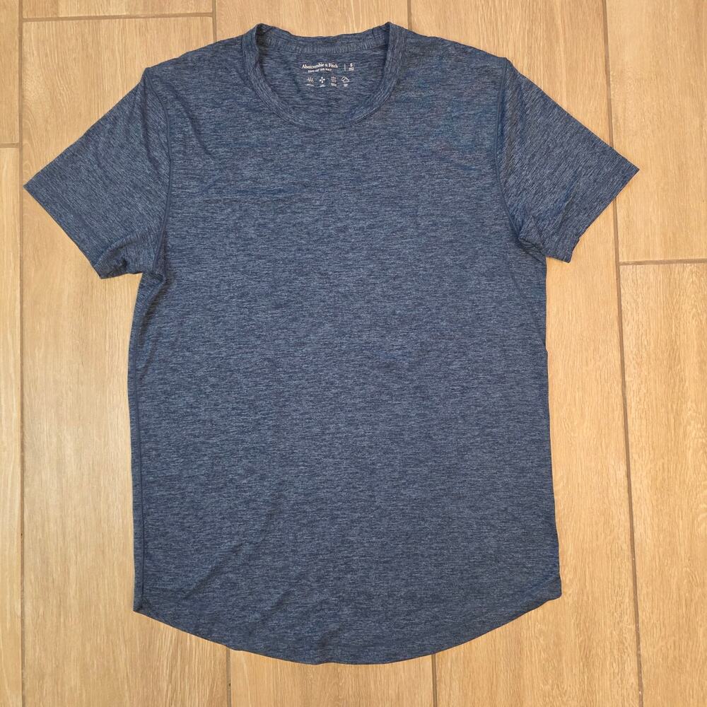 Abercrombie & Fitch Soft A&F Air Knit Tee Shirt Blue Small Stretch